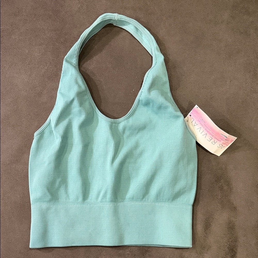 Altar’d State Revival Ribbed Halter Crop
